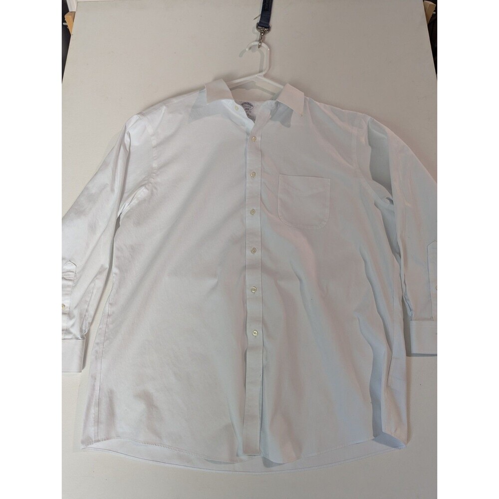 Brooks Brothers 1818 Regent Fit 17.5 2/3 White Long Sleeve Button Up Shirt Read